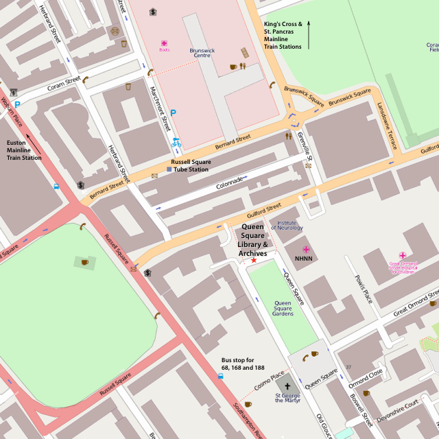 Queen Square Library map